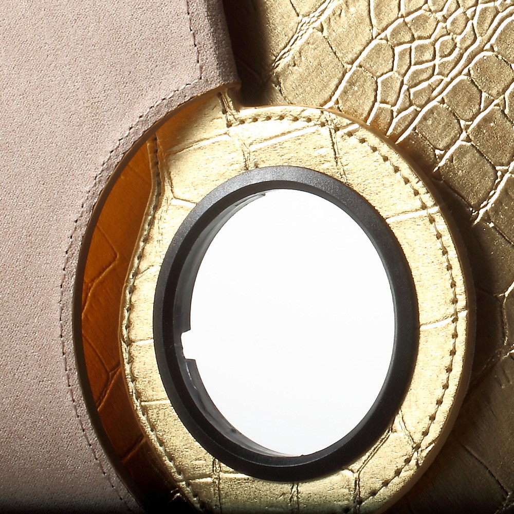 360 Degree Rotary Stand Leather Flip Case for iPad 9.7 (2017) - Crocodile Texture / Gold-8
