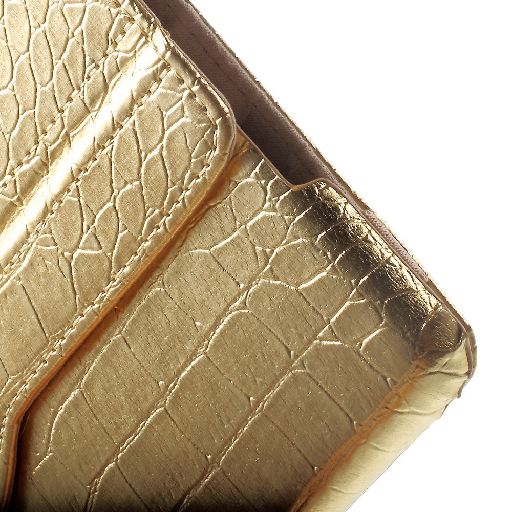 360 Degree Rotary Stand Leather Flip Case for iPad 9.7 (2017) - Crocodile Texture / Gold-9