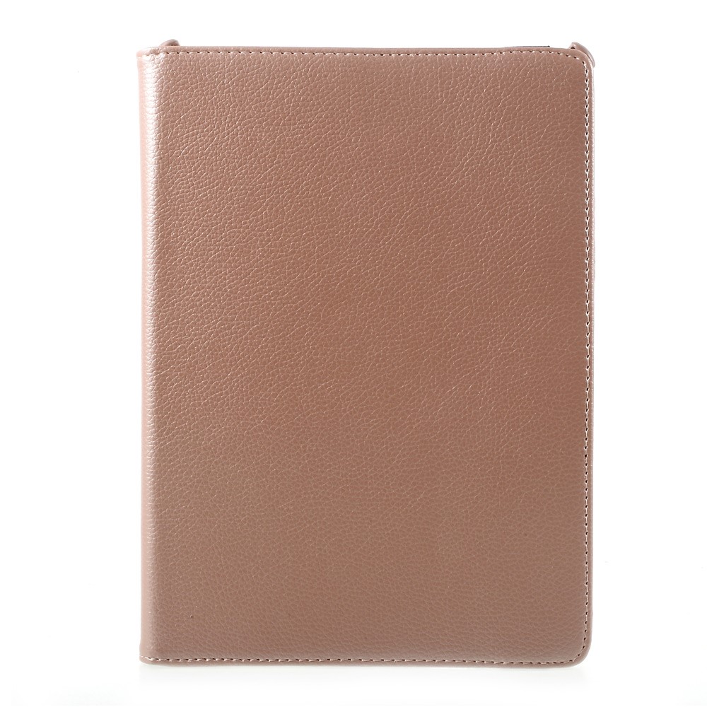 PU couro 360 graus rotary stand shell para iPad 9.7 (2017) - Litchi textura / ouro rosa-2