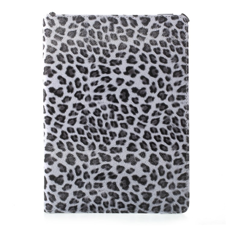 360 Degree Rotary Stand Leather Tablet Case for iPad 9.7 (2018) / 9.7 (2017) - Leopard Pattern / Grey-2