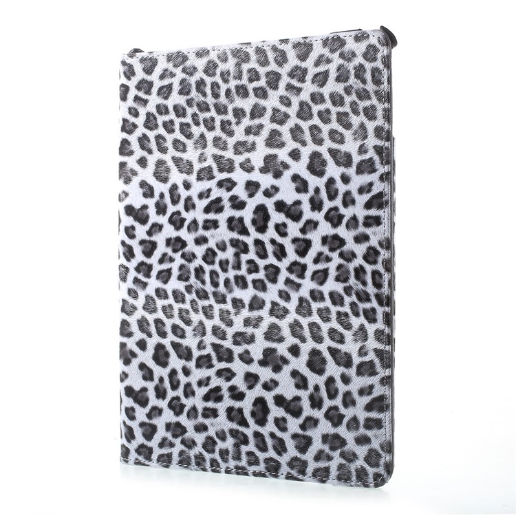 360 Degree Rotary Stand Leather Tablet Case for iPad 9.7 (2018) / 9.7 (2017) - Leopard Pattern / Grey-3