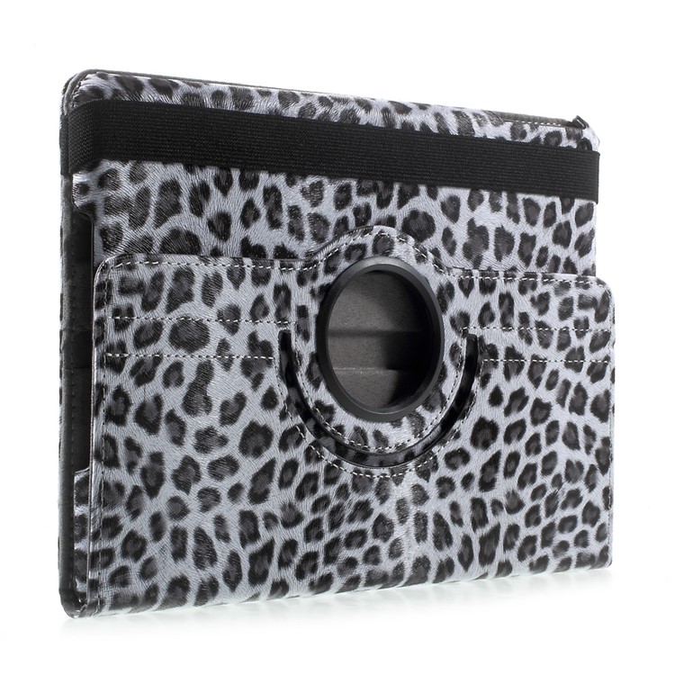 360 Degree Rotary Stand Leather Tablet Case for iPad 9.7 (2018) / 9.7 (2017) - Leopard Pattern / Grey-4