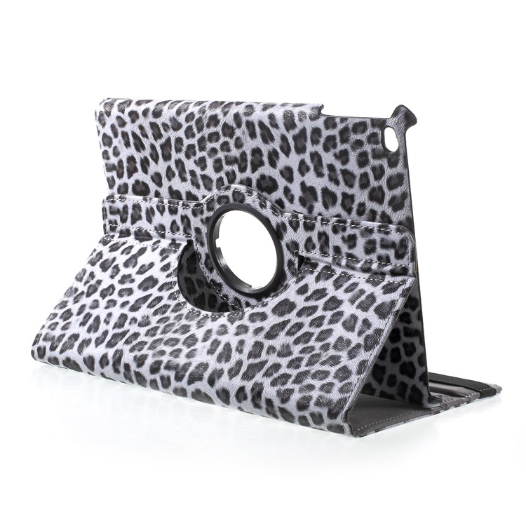 360 Degree Rotary Stand Leather Tablet Case for iPad 9.7 (2018) / 9.7 (2017) - Leopard Pattern / Grey-5