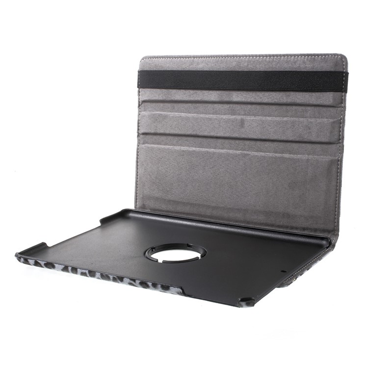 360 Degree Rotary Stand Leather Tablet Case for iPad 9.7 (2018) / 9.7 (2017) - Leopard Pattern / Grey-7