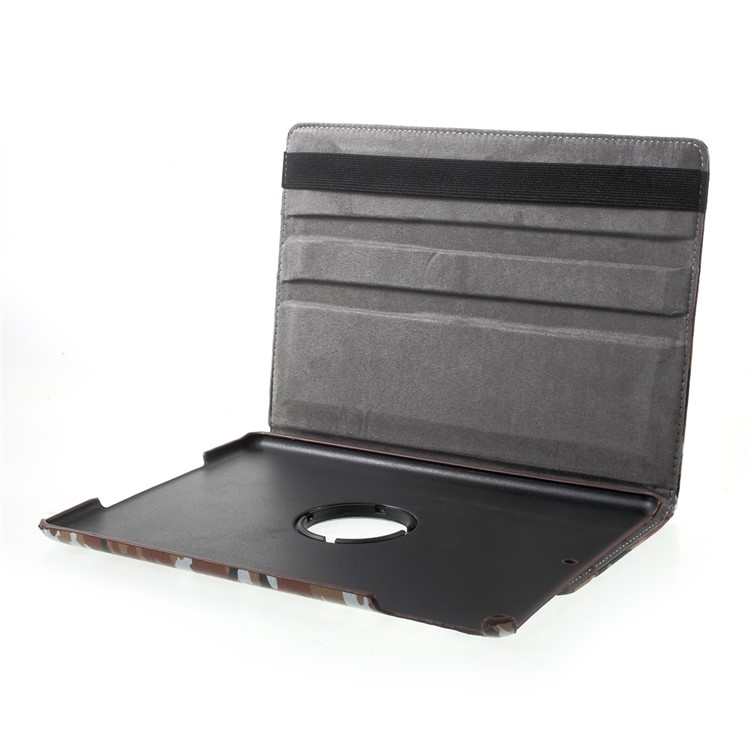 360 Degree Rotary Stand PU Leather Folio Cover for iPad 9.7 (2018) / 9.7 (2017) - Camouflage Pattern / Brown-7