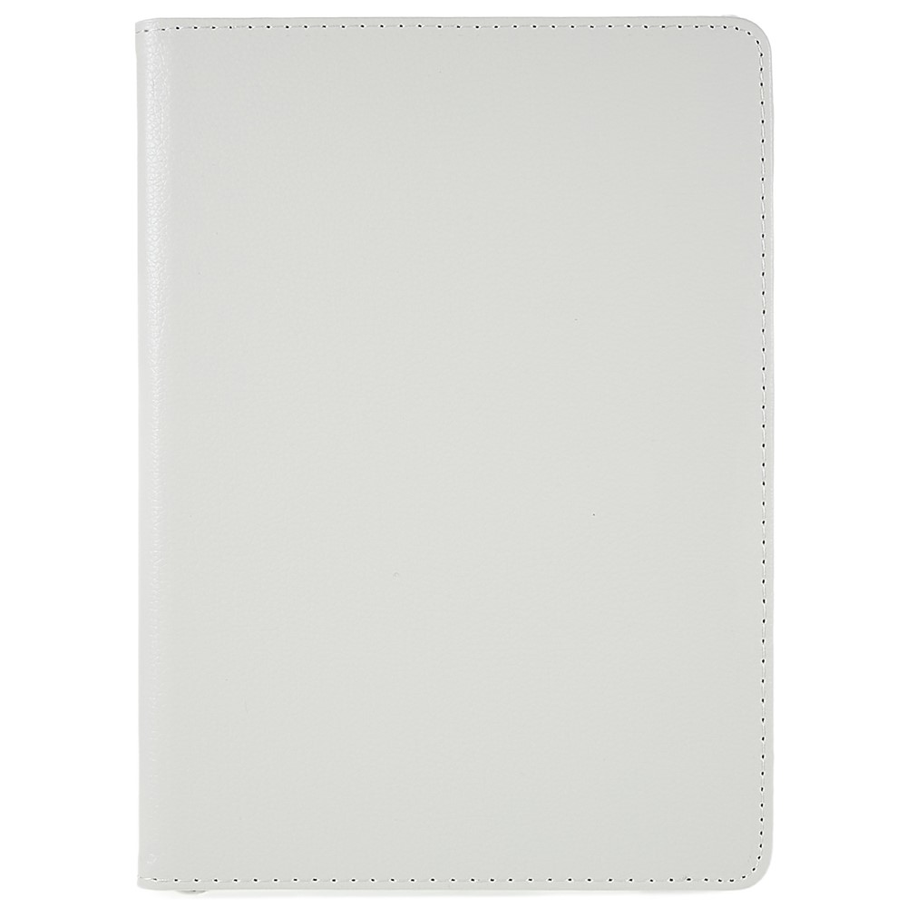 Stand Rotante A 360 Gradi Caso Di Pelle Di Cereali Di Litchi Con Marca Hollow + Elastic Flasten Band Per IPad 9.7 (2018) / 9.7 (2017) / AIR 2. / Aria - Bianco