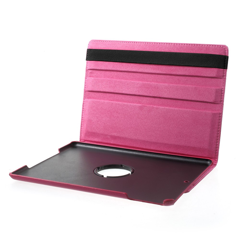 For iPad 9.7 (2018) / 9.7 (2017) / Air 2 / Air 360 Degree Rotary Litchi Grain Stand Leather Protective Case - Rose-4