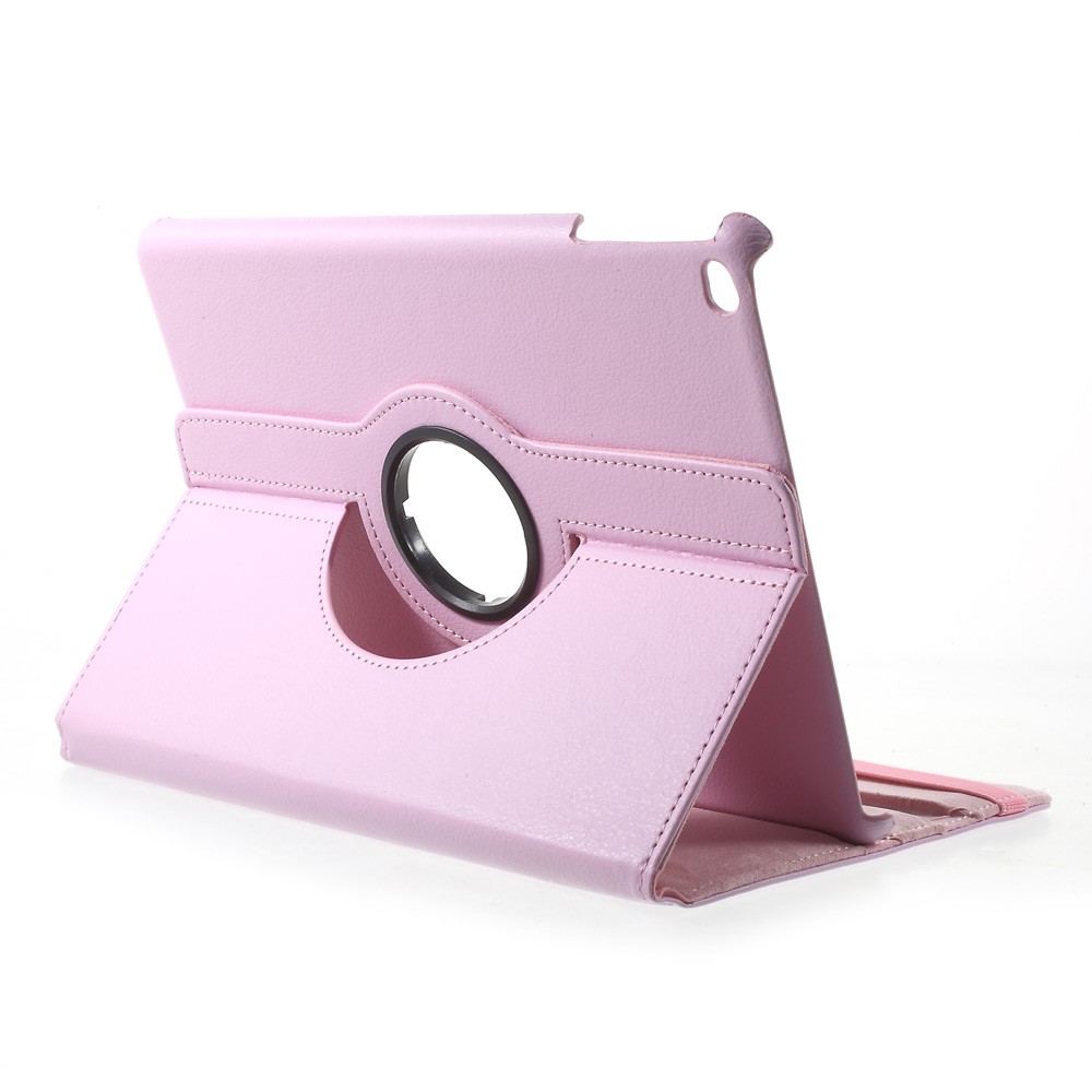 360 graus rotativo stand litchi textura couro casing acessório para iPad 9.7 (2017) - rosa-2