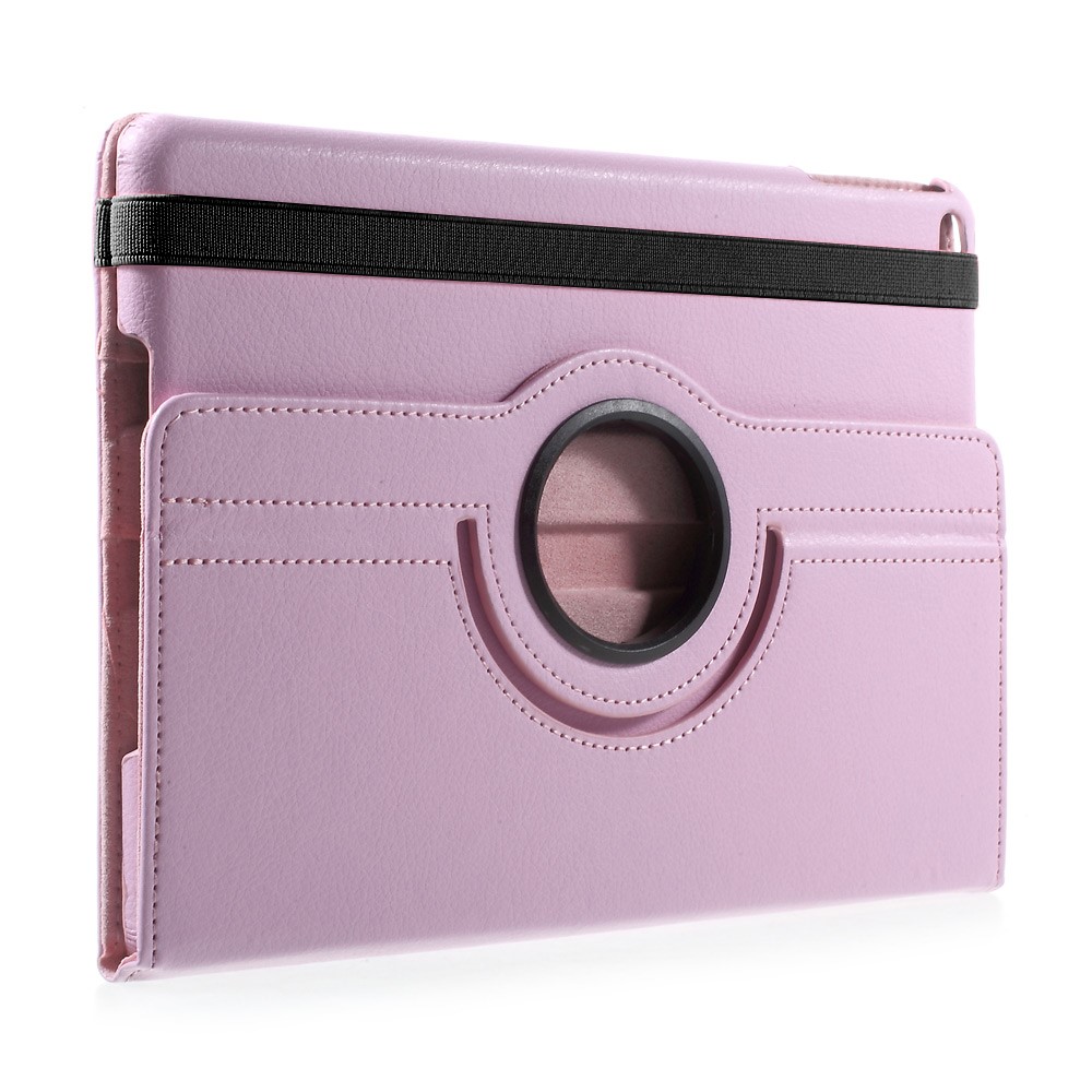 360 graus rotativo stand litchi textura couro casing acessório para iPad 9.7 (2017) - rosa-5