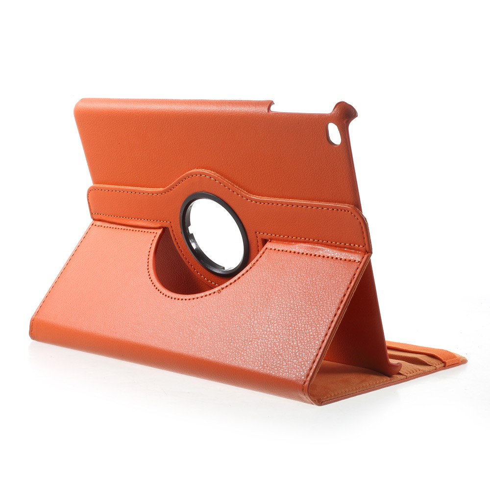 For iPad 9.7 (2018) / 9.7 (2017) / Air 2 / Air 360 Degree Rotary Foldable Litchi Skin Leather Case Cover - Orange-2
