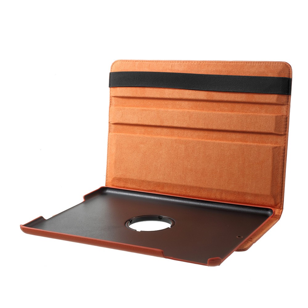 For iPad 9.7 (2018) / 9.7 (2017) / Air 2 / Air 360 Degree Rotary Foldable Litchi Skin Leather Case Cover - Orange-4