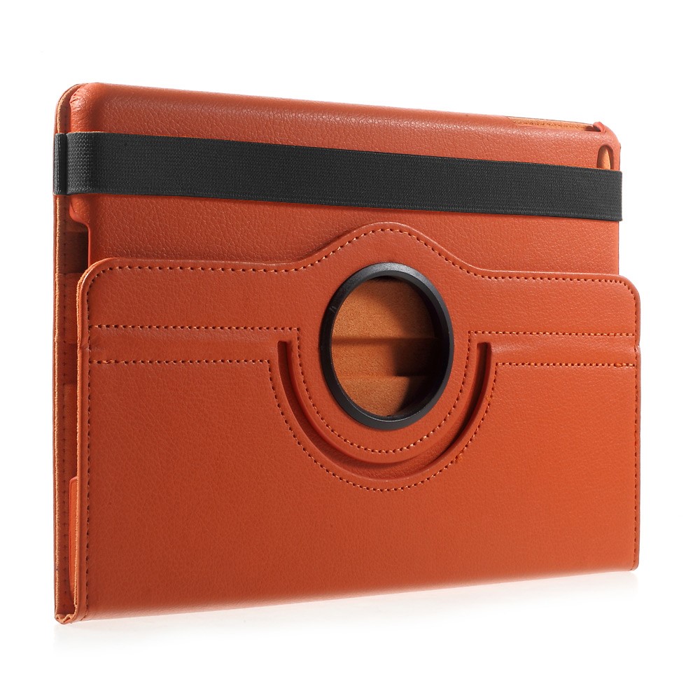 For iPad 9.7 (2018) / 9.7 (2017) / Air 2 / Air 360 Degree Rotary Foldable Litchi Skin Leather Case Cover - Orange-5