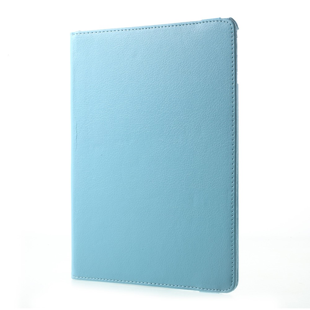 Für iPad 9.7(2017) 360 Grad Rotation Stand Litchi Korn Leder Cover Shell - Baby blau-7