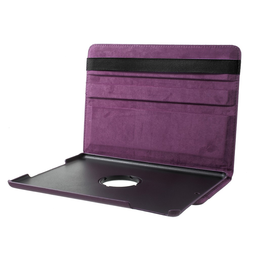 For iPad 9.7 (2018) / 9.7 (2017) / Air 2 / Air 360 Degree Rotary Litchi Grain Stand Leather Protective Shell - Purple-4
