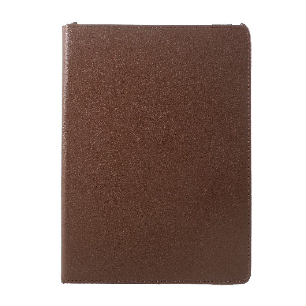 360 Degree Rotation Stand Litchi Grain Leather Folio Case for iPad 9.7 (2017) - Brown-6