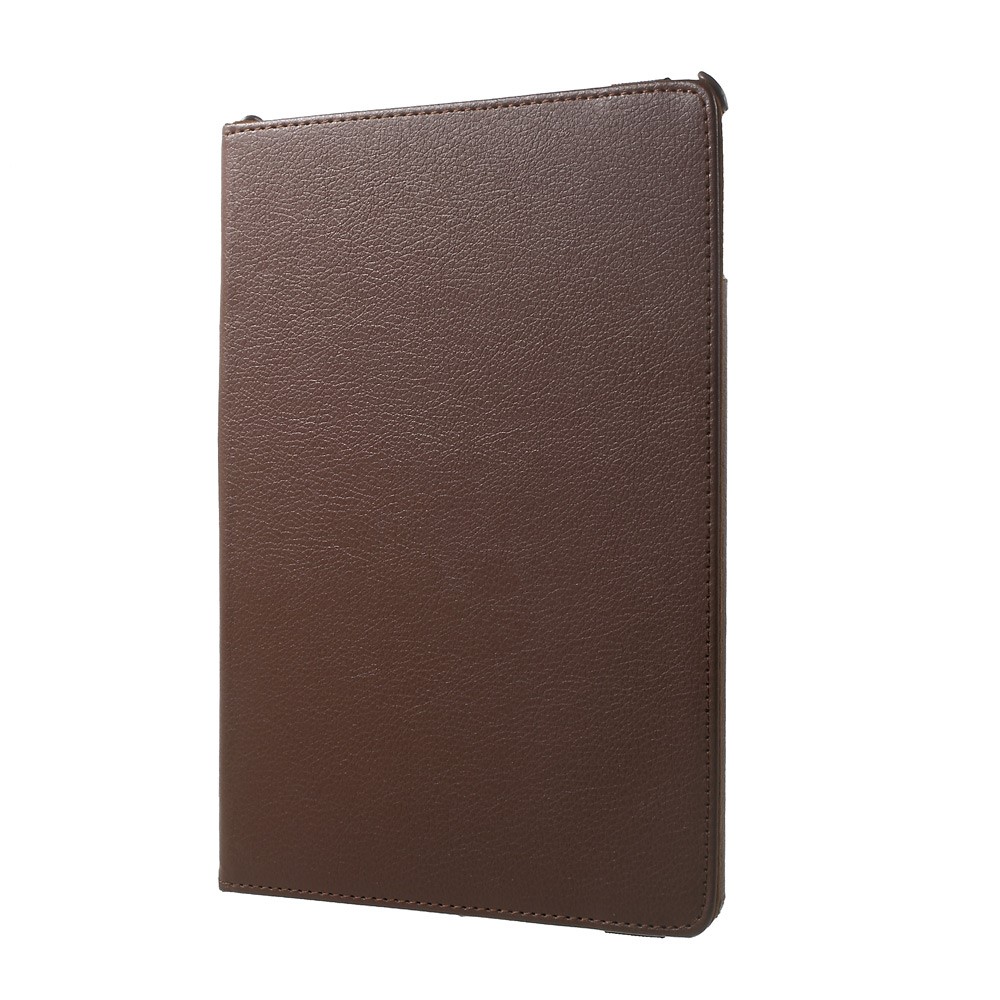 360 Degree Rotation Stand Litchi Grain Leather Folio Case for iPad 9.7 (2017) - Brown-7