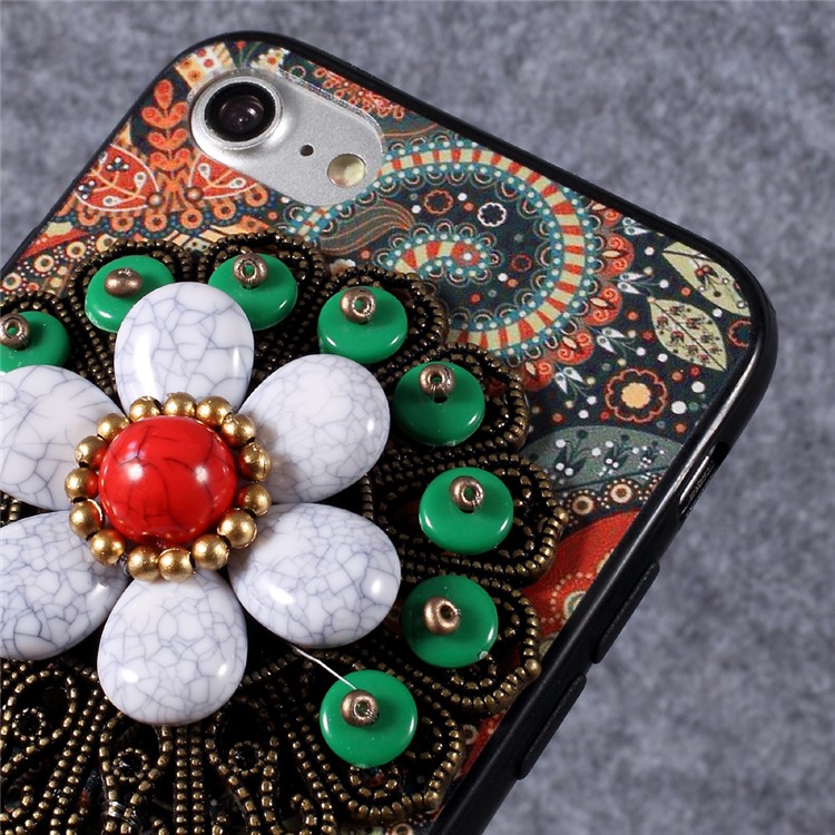 Ethnic Style Beads Pendant Patterned Hard Phone Case for iPhone 7 4.7 inch - Green-5
