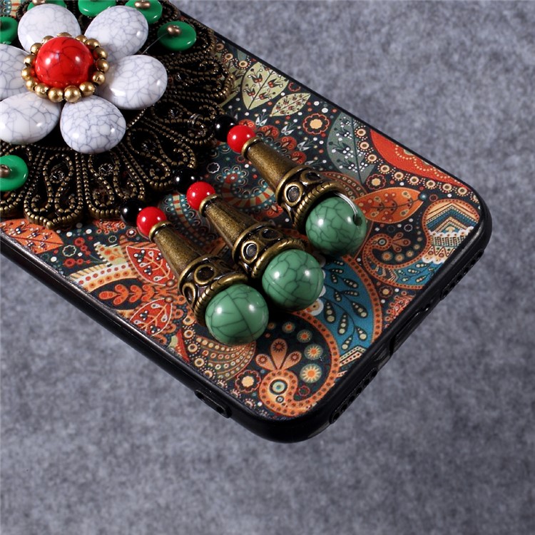 Ethnic Style Beads Pendant Patterned Hard Phone Case for iPhone 7 4.7 inch - Green-6