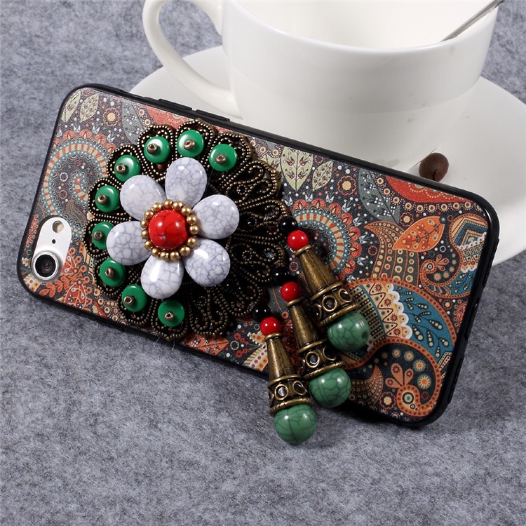 Ethnic Style Beads Pendant Patterned Hard Phone Case for iPhone 7 4.7 inch - Green-7