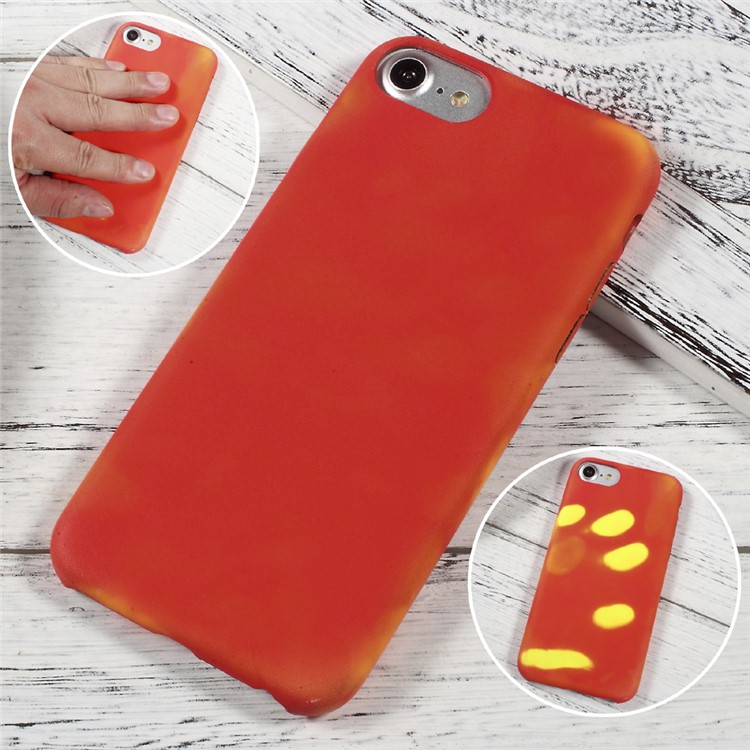 Heat Sensitive Color Changing TPU Back Cover for iPhone 7 4.7 inch - Orange-1