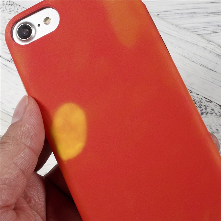 Heat Sensitive Color Changing TPU Back Cover for iPhone 7 4.7 inch - Orange-5