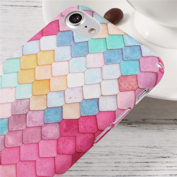 Matte Finish Embossed PC Back Case for iPhone 8 / 7 - Colorful Mermaid Scale-4