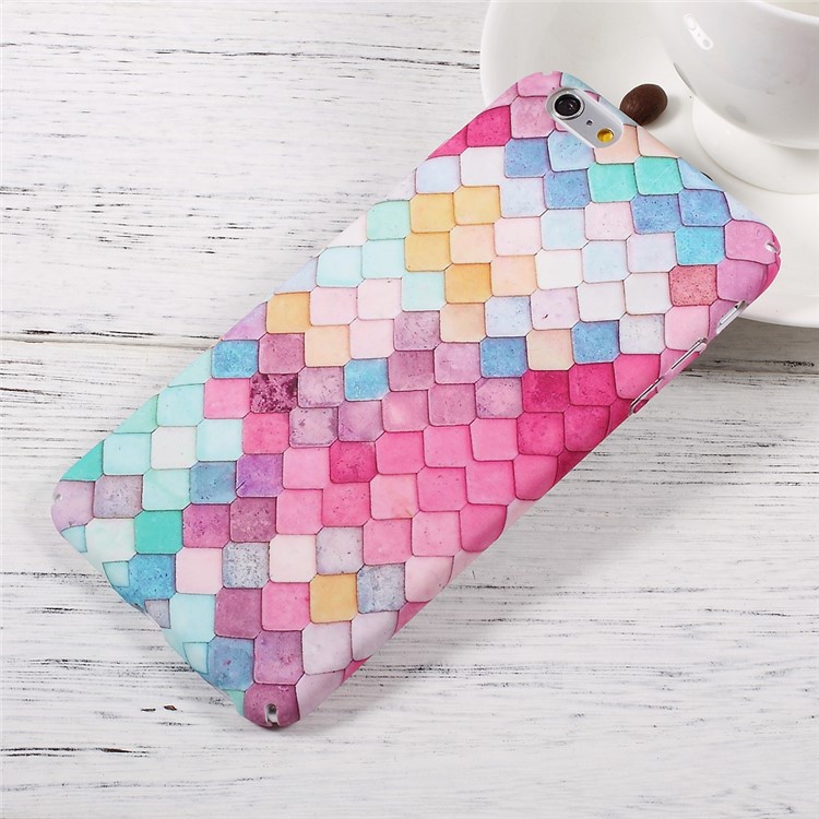 Embossed Pattern Matte PC Hard Case for iPhone 6s Plus/6 Plus - Colorful Mermaid Scale-1