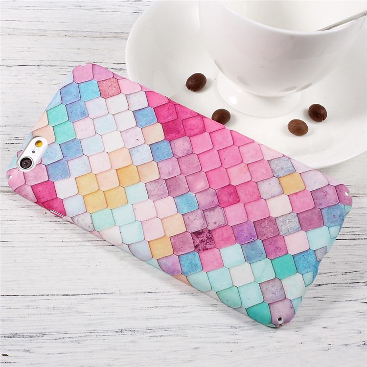 Embossed Pattern Matte PC Hard Case for iPhone 6s Plus/6 Plus - Colorful Mermaid Scale-3