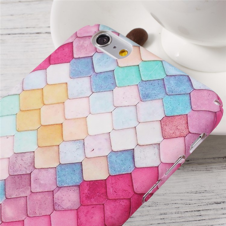 Embossed Pattern Matte PC Hard Case for iPhone 6s Plus/6 Plus - Colorful Mermaid Scale-5