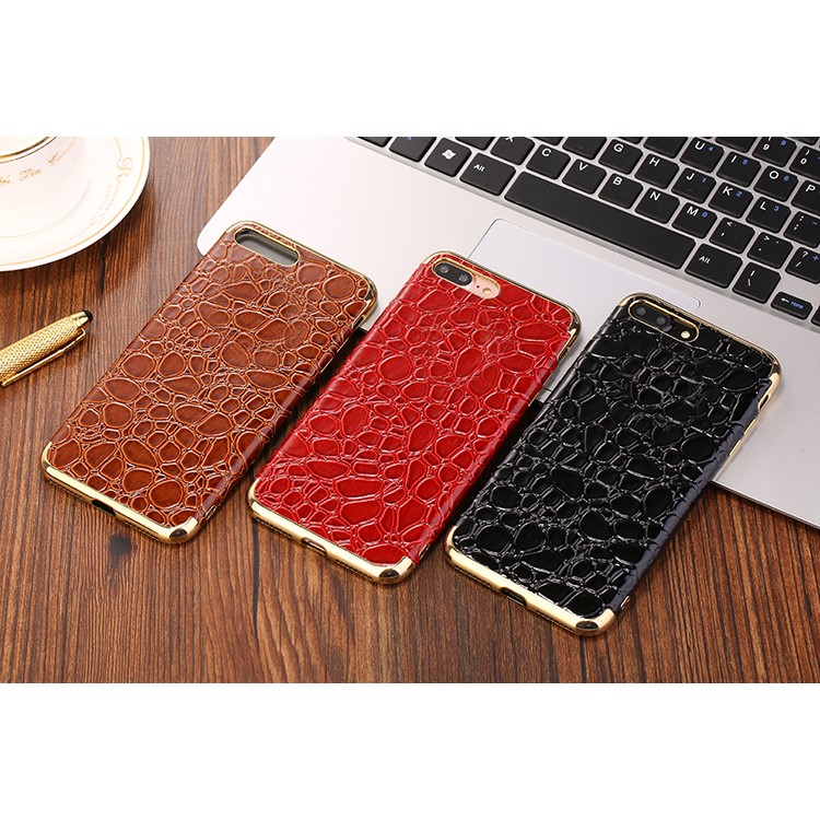 SULADA Crocodile Texture Plating SoftProtective TPU Mobile Phone Shell for iPhone 8 Plus / 7 Plus 5.5 inch - Brown-2