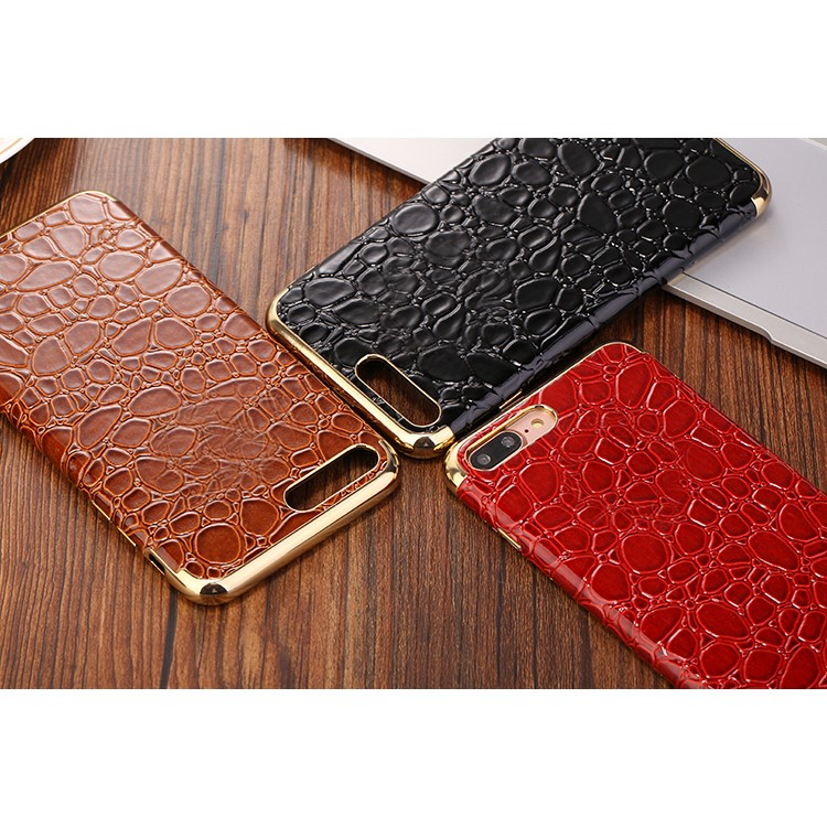 SULADA Crocodile Texture Plating SoftProtective TPU Mobile Phone Shell for iPhone 8 Plus / 7 Plus 5.5 inch - Brown-4