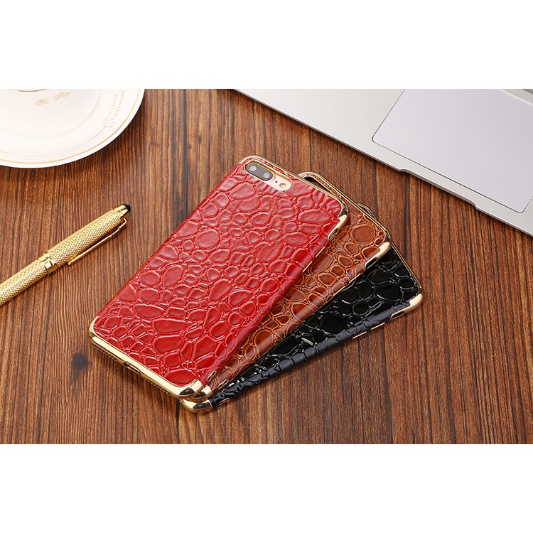 SULADA Crocodile Texture Plating SoftProtective TPU Mobile Phone Shell for iPhone 8 Plus / 7 Plus 5.5 inch - Brown-5