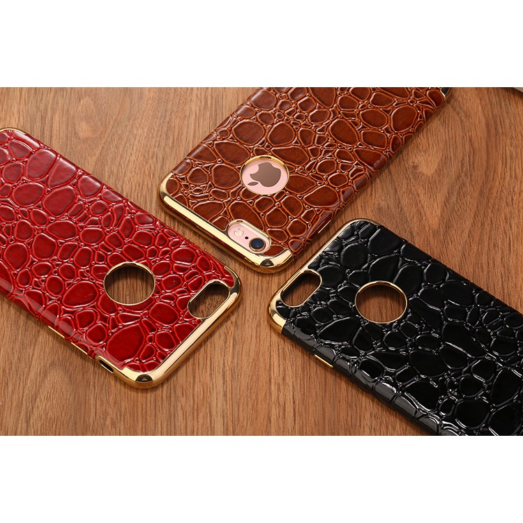 SULADA Crocodile Texture Leather Coated TPU Electroplated Back Case for iPhone 6s Plus / 6 Plus - Black-7