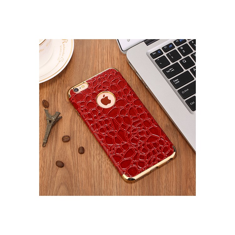 

SULADA Crocodile Texture Leather Coated TPU Plated Mobile Case for iPhone 6s Plus / 6 Plus - Red