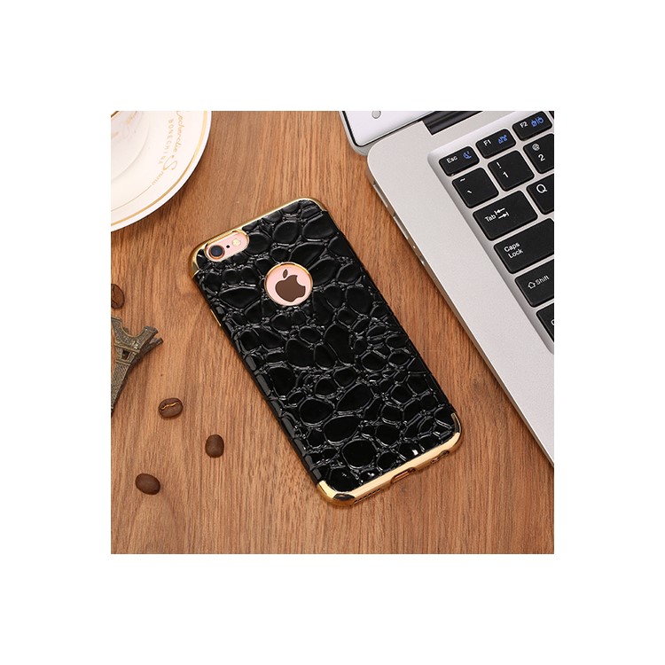 

SULADA Crocodile Texture Plating Soft TPU Cellphone Cover for iPhone 6s/6 4.7 Inch - Black