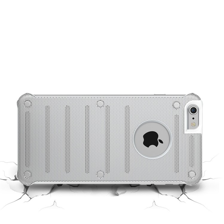 BOW Hollow Mesh Metal + PC Shell Case for iPhone 6s Plus / 6 Plus - Silver-2