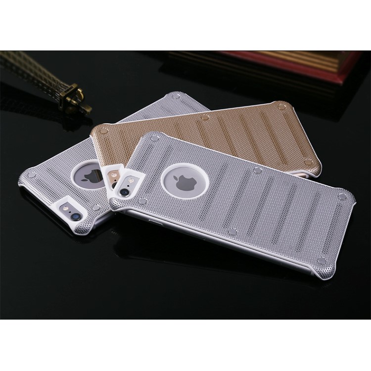 BOW Hollow Mesh Metal + PC Phone Case for iPhone 6s 6 - Silver-11