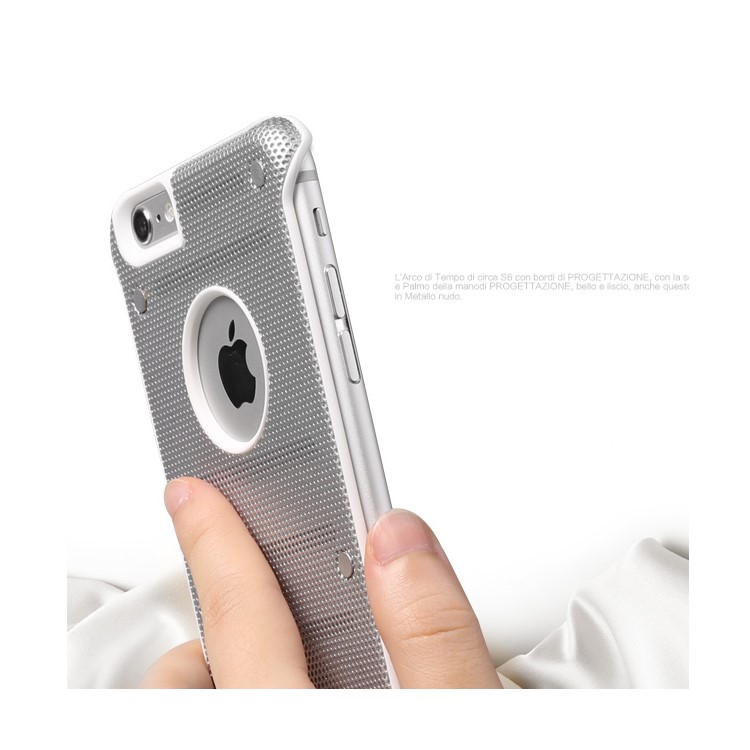 BOW Hollow Mesh Metal + PC Phone Case for iPhone 6s 6 - Silver-12