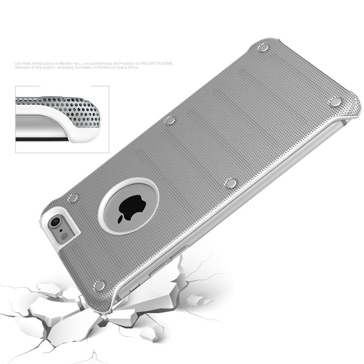 BOW Hollow Mesh Metal + PC Phone Case for iPhone 6s 6 - Silver-4