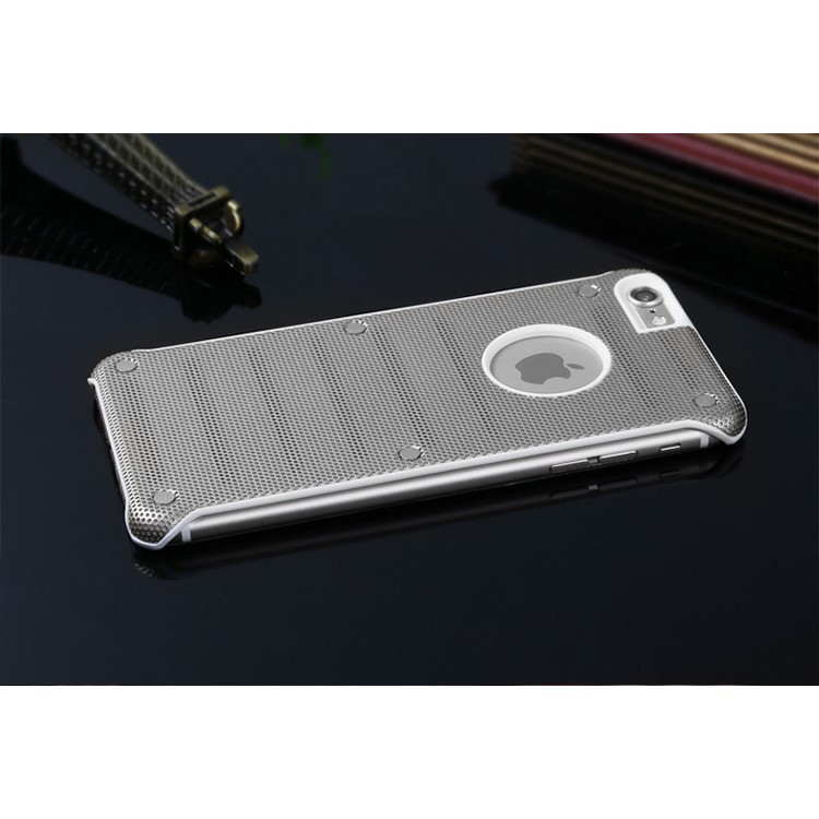 BOW Hollow Mesh Metal + PC Phone Case for iPhone 6s 6 - Silver-8