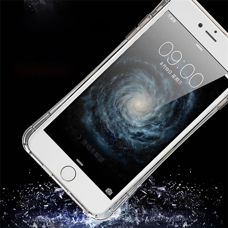 BOW Shock Absorption Clear Soft TPU Case with ABS Kickstand for iPhone 6s 6 - White-12