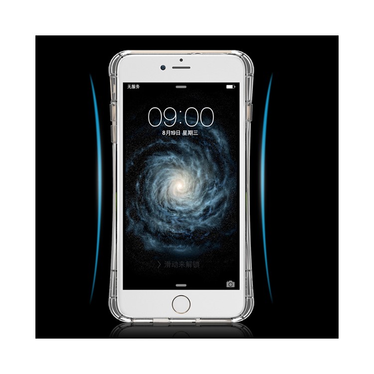 BOW Shock Absorption Clear Soft TPU Case with ABS Kickstand for iPhone 6s 6 - White-5