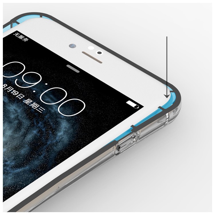 BOW Shock Absorption Clear Soft TPU Case with ABS Kickstand for iPhone 6s 6 - White-7