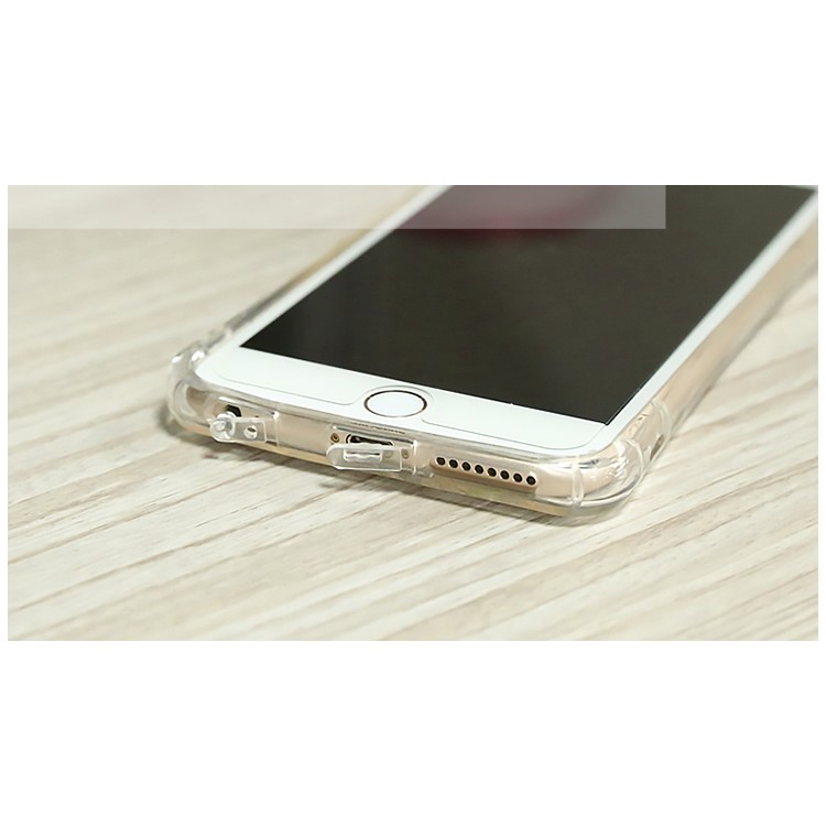 BOW Shock Absorption Clear Soft TPU Case with ABS Kickstand for iPhone 6s 6 - White-9