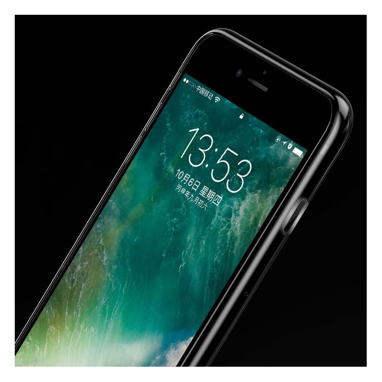 BOW Drop-proof Clear Soft TPU Case with ABS Kickstand for iPhone 7 - Black-3