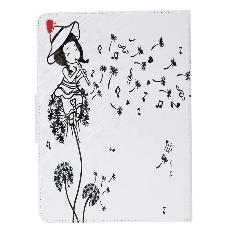 Pattern Printing Leather Wallet Stand Case for iPad Pro 9.7 inch - Girl Playing Flute-2