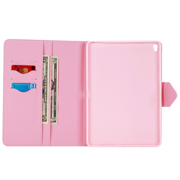 Pattern Printing Leather Wallet Stand Case for iPad Pro 9.7 inch - Girl Playing Flute-3