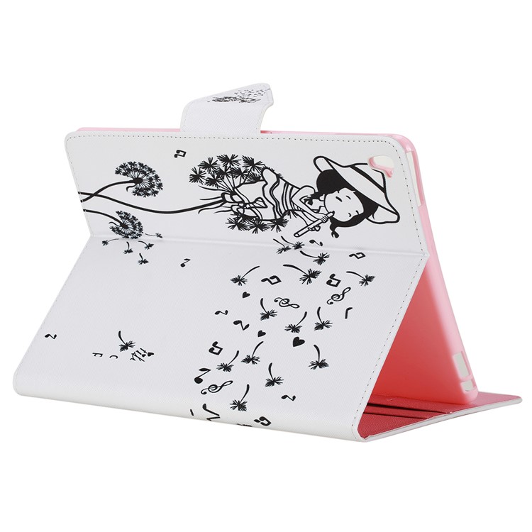 Pattern Printing Leather Wallet Stand Case for iPad Pro 9.7 inch - Girl Playing Flute-4