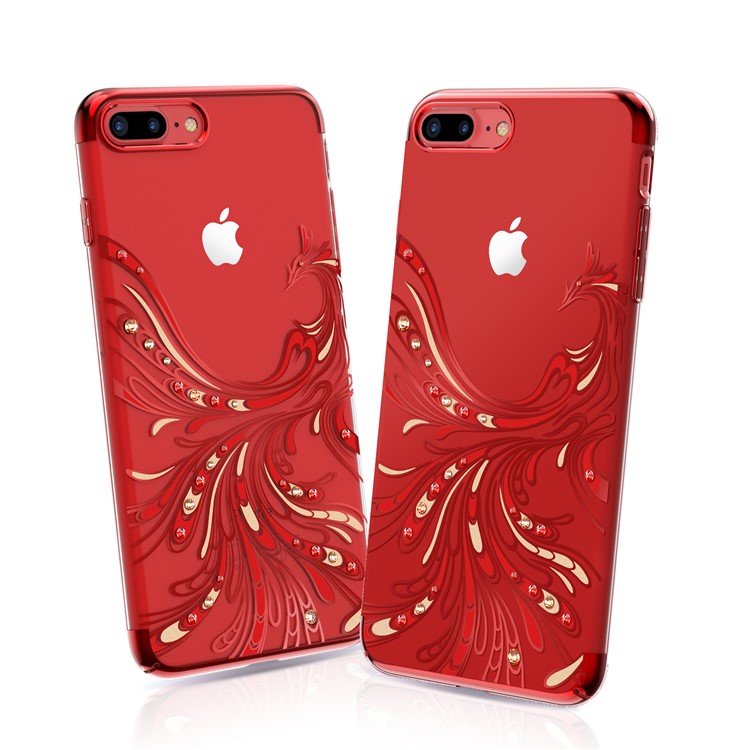 

KAVARO for iPhone 8 Plus / 7 Plus Authorized Swarovski Diamonds Decor Plated Phoenix Pattern PC Mobile Shell - Red, iPhone 8 Plus 5.5 inch