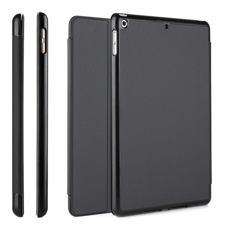 For iPad 9.7-inch (2017) Tri-fold Stand Smart Wake Sleep Leather Case - Black-12